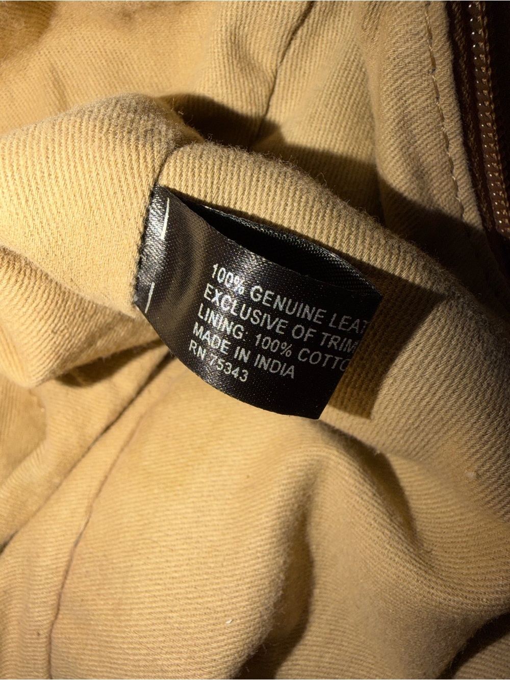Leather shoulder bag made in India woven brown pen stain - Picture 3 of 5